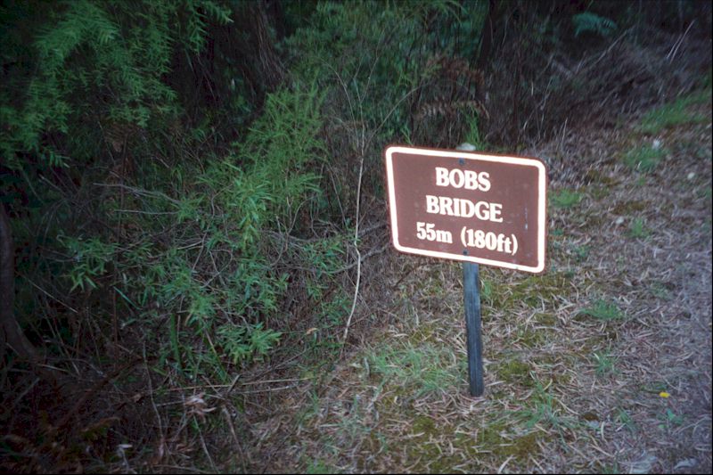 Bridge of the train tour from Pemberton - Bob's Bridge photo of sign.