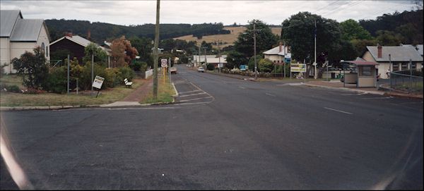 Main Street in Pemberton Western Australia - photo looking down.