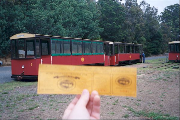 My ticket for the tram forest tour in Pemberton Australia.