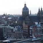 View from the patio at SkyLounge at Amsterdam Doubletree Hilton.