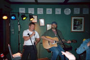 Ian Leaning and Ray Pasnen on stage at The Gloucester Motel and Legends Bar.