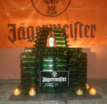 The Jaegermeister Chair / Throne at The Swizzle Inn in Bermuda - built by Chris Warburton.