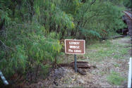 Lefroy bridge in Pemberton Australia. Pic of sign.