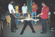 Raj Kelly Merv limbo dancing at The Gloucester Motel - photos.