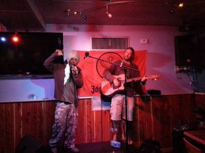 Kultur and Smitty on-stage at Bermuda Bistro at The Beach