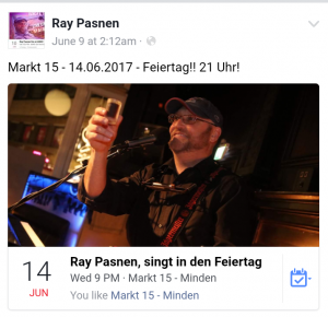 Ray Pasnen spielt im Markt 15 - 14.06.2017 - foto: Sven Schulze