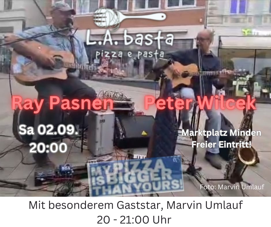Ray Pasnen & Peter Wilcek at LA Basta Minden Saturday 02.09.2023 - 20 Uhr - Freier Eintritt!